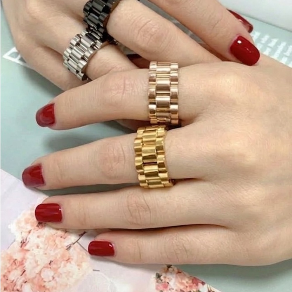 Chic Gold and Silver Women's Band Rings